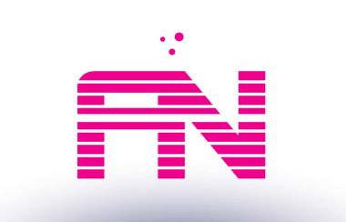 FN f n pembe mor çizgi şerit Alfabe harf logo vektör depo