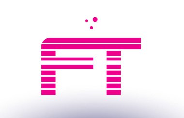 ft f t pembe mor çizgi şerit Alfabe harf logo vektör depo