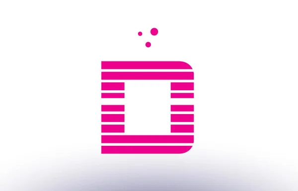 D rosa roxo linha listra alfabeto letra logotipo vetor modelo —  Vetores de Stock