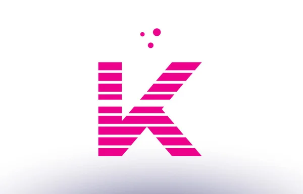 K rosa roxo linha listra alfabeto letra logotipo vetor modelo —  Vetores de Stock