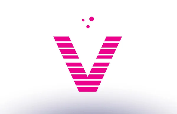 V rosa roxo linha listra alfabeto letra logotipo vetor modelo — Vetor de Stock