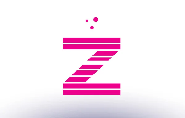 Z ピンク パープル ライン ストライプ アルファベット文字ロゴ ベクトル テンプレート — ストックベクタ