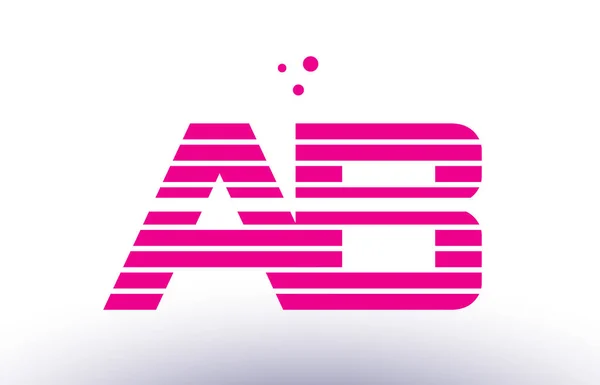 Ab a b rose violet ligne bande alphabet lettre logo vecteur templ — Image vectorielle