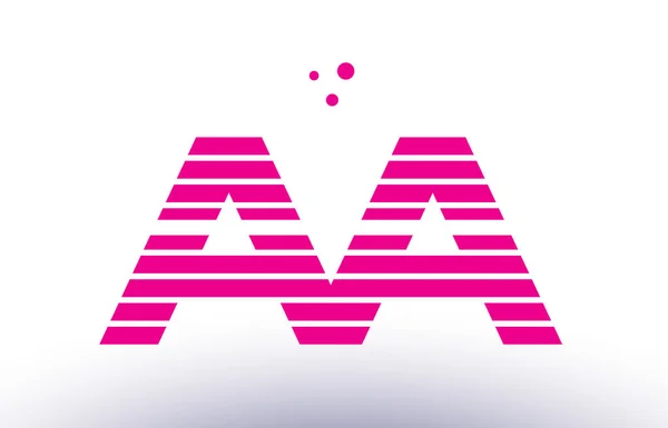 Aa una línea rosa púrpura raya alfabeto letra logotipo vector plantilla — Archivo Imágenes Vectoriales