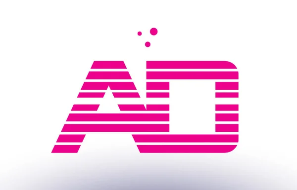 Ad a d rosa lila Linie Streifen Alphabet Buchstabe Logo Vektor Tempel — Stockvektor