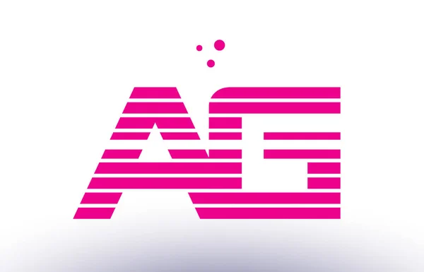 AG een g roze paarse lijn streep alfabet letter logo vector templ — Stockvector