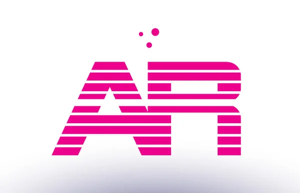 Ar a r pink purple line stripe alphabet letter logo vector templ — Stock Vector