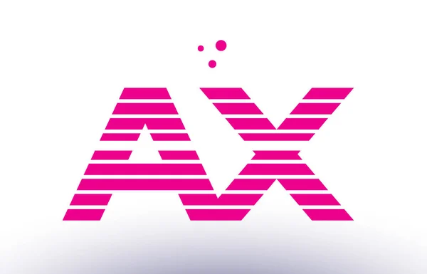 Siekiera x różowy fioletowy linii pasek alfabetu list logo wektor zachowywało — Wektor stockowy
