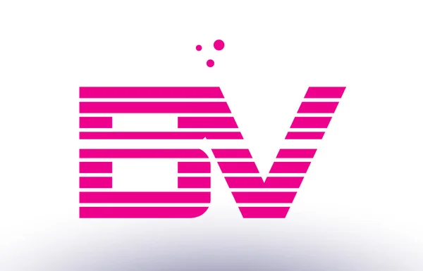 Bv b v rosa roxo linha listra alfabeto letra logotipo vetor templ —  Vetores de Stock