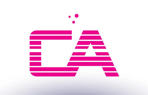 Ca c eine rosa lila Linie Streifen Alphabet Buchstabe Logo Vektor Tempel — Stockvektor