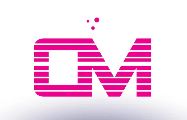 Cm c m roze paarse lijn streep alfabet letter logo vector templ — Stockvector