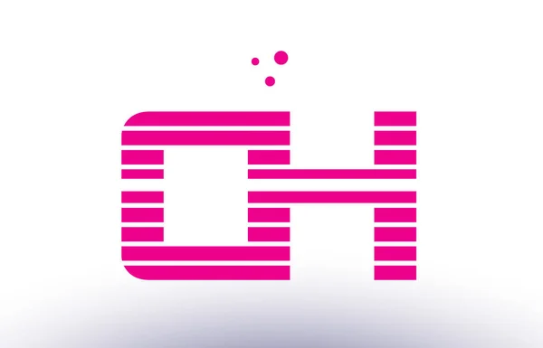 Ch c h rosa roxo linha listra alfabeto letra logotipo vetor templ — Vetor de Stock