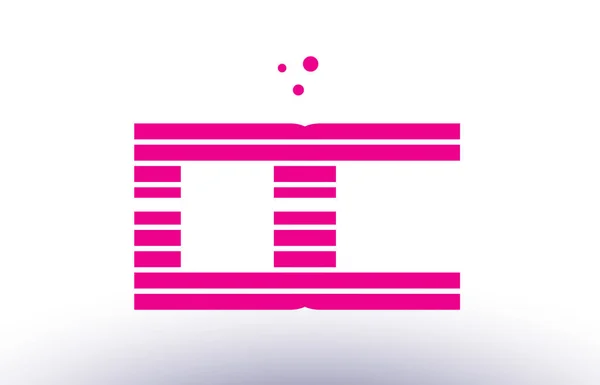 DC d c ροζ μοβ γραμμή λωρίδα αλφάβητο επιστολής λογότυπο φορέα templ — Διανυσματικό Αρχείο