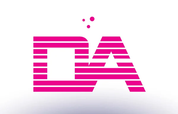 Da d eine rosa lila Linie Streifen Alphabet Buchstabe Logo Vektor Tempel — Stockvektor