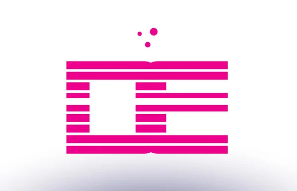 De δ ε ροζ μωβ γραμμή λωρίδα αλφάβητο επιστολής λογότυπο φορέα templ — Διανυσματικό Αρχείο