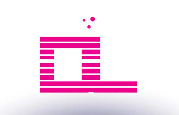 DL d l ροζ μωβ γραμμή λωρίδα αλφάβητο επιστολής λογότυπο διάνυσμα templ — Διανυσματικό Αρχείο