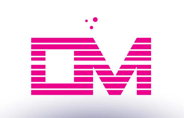 Dm d m rosa linea viola striscia alfabeto lettera logo vettoriale templ — Vettoriale Stock