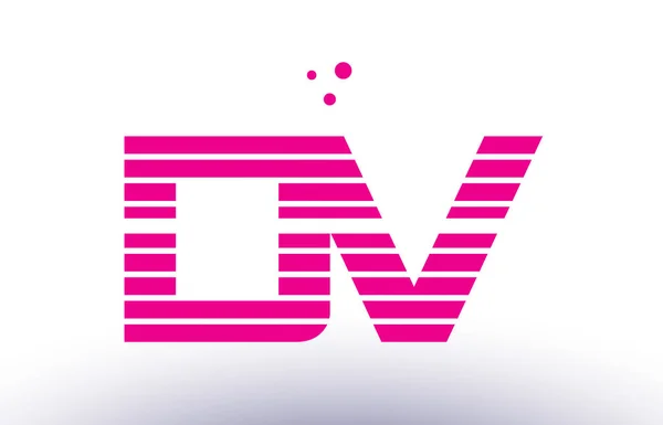 DV d v roze paarse lijn streep alfabet letter logo vector templ — Stockvector