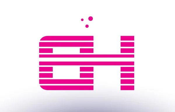 Eh e h rosa linea viola striscia alfabeto lettera logo vettore templ — Vettoriale Stock