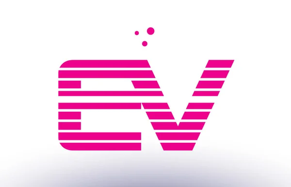 Ev e v rose violet ligne bande alphabet lettre logo vecteur templ — Image vectorielle