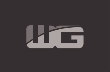 WG W G Alfabe harf logo simge şablon şirket 