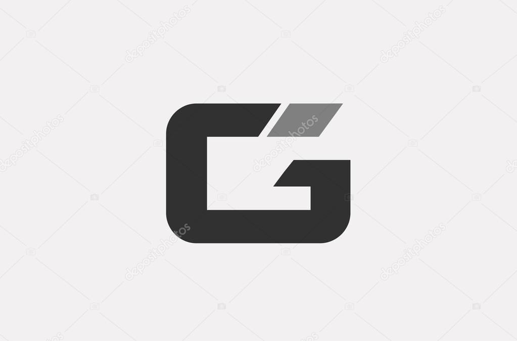 Modern black white G alphabet letter logo creative company vector icon design template