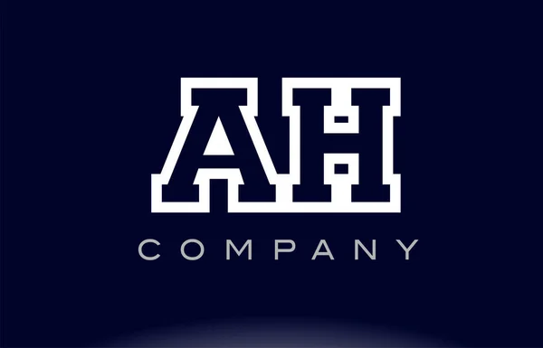 AH A H alfabeto lettera logo icona società — Vettoriale Stock