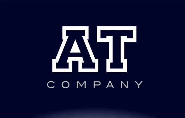 AT A T alfabeto letra logotipo icono de la empresa — Archivo Imágenes Vectoriales
