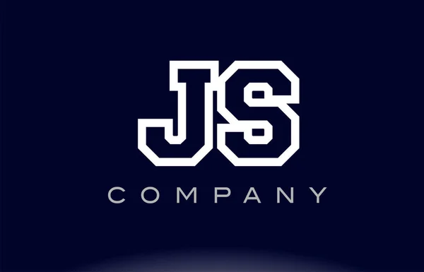 JS J S αλφάβητο επιστολής λογότυπο εικονίδιο εταιρεία — Διανυσματικό Αρχείο