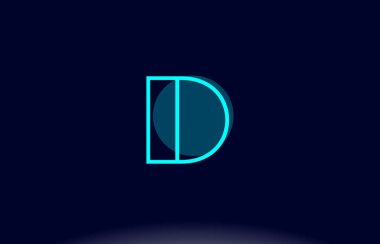 d Mavi Çizgili Daire Alfabe harf logo simge şablon vektör des