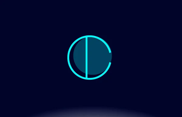 C linha azul círculo alfabeto letra logotipo ícone modelo vetor des — Vetor de Stock