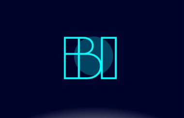 Ben çizgi daire Alfabe harf logo simge şablon vecto mavi bi b