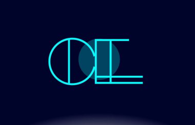 CE c e mavi çizgi daire Alfabe harf logo simge şablon vecto