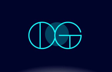 CG c g mavi çizgi daire Alfabe harf logo simge şablon vecto