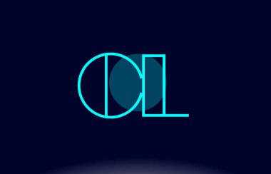 CL c l mavi çizgi daire Alfabe harf logo simge şablon vecto