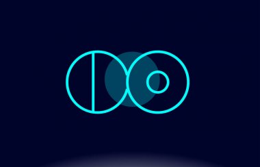 co c o blue line circle alphabet letter logo icon template vecto clipart