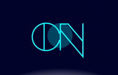 CN c n Mavi Çizgili Daire Alfabe harf logo simge şablon vecto