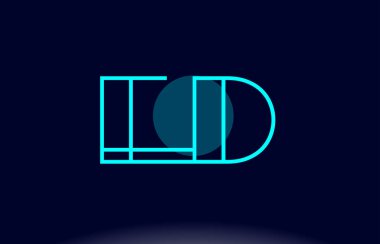 Ed e b mavi çizgi daire Alfabe harf logo simge şablon vecto