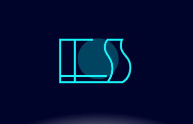 es e s mavi çizgi daire Alfabe harf logo simge şablon vecto