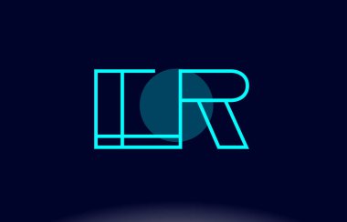 er e r mavi çizgi daire Alfabe harf logo simge şablon vecto