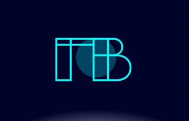 FB f b mavi çizgi daire Alfabe harf logo simge şablon vecto