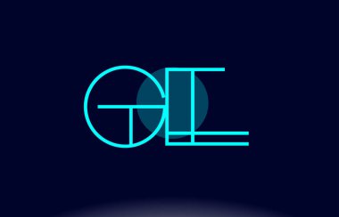Ge g e mavi çizgi daire Alfabe harf logo simge şablon vecto