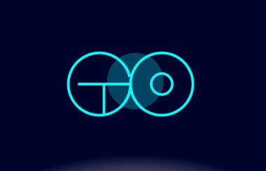 g o mavi çizgili daire Alfabe harf logo simge şablon vecto git