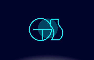 GS g s mavi çizgi daire Alfabe harf logo simge şablon vecto