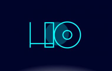 Ho s o mavi çizgi daire Alfabe harf logo simge şablon vecto