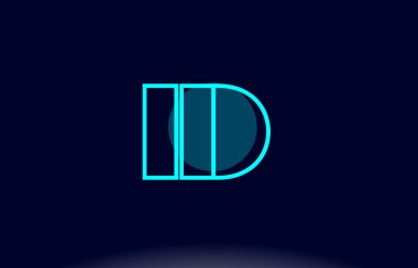 kimliği ben d Mavi Çizgili Daire Alfabe harf logo simge şablon vecto