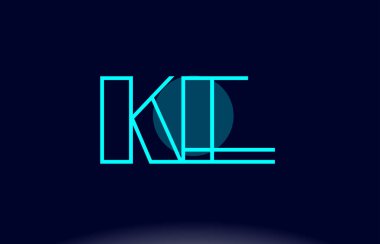 ke k e mavi çizgi daire Alfabe harf logo simge şablon vecto