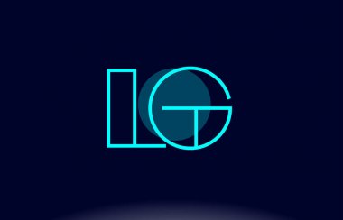 LG l g mavi çizgi daire Alfabe harf logo simge şablon vecto