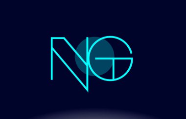NG n g mavi çizgi daire Alfabe harf logo simge şablon vecto