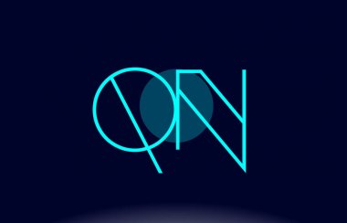 QN q n Mavi Çizgili Daire Alfabe harf logo simge şablon vecto